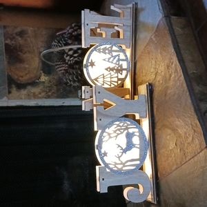 Light Up Joy & Noel Wooden "Word" Sign 14" Long Table Top Decor  Ganz MX180316